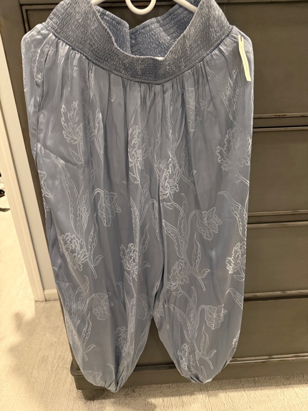Anthropologie Dusty Blue Floral Harem